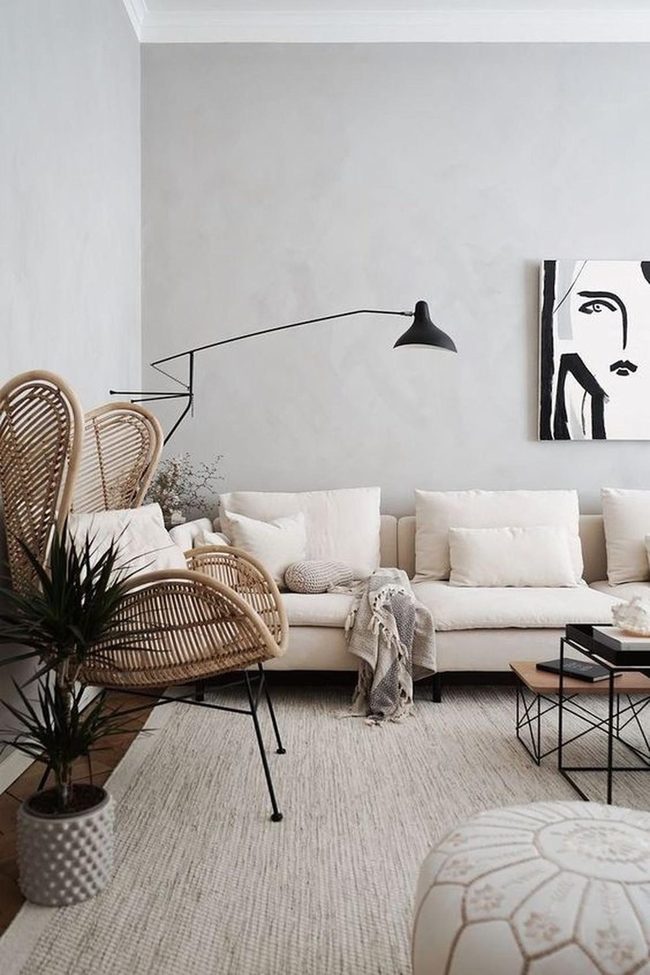 Black Arc Lamps Modern Living Room