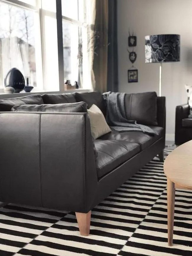 Black Leather Meets Striped Simplicity