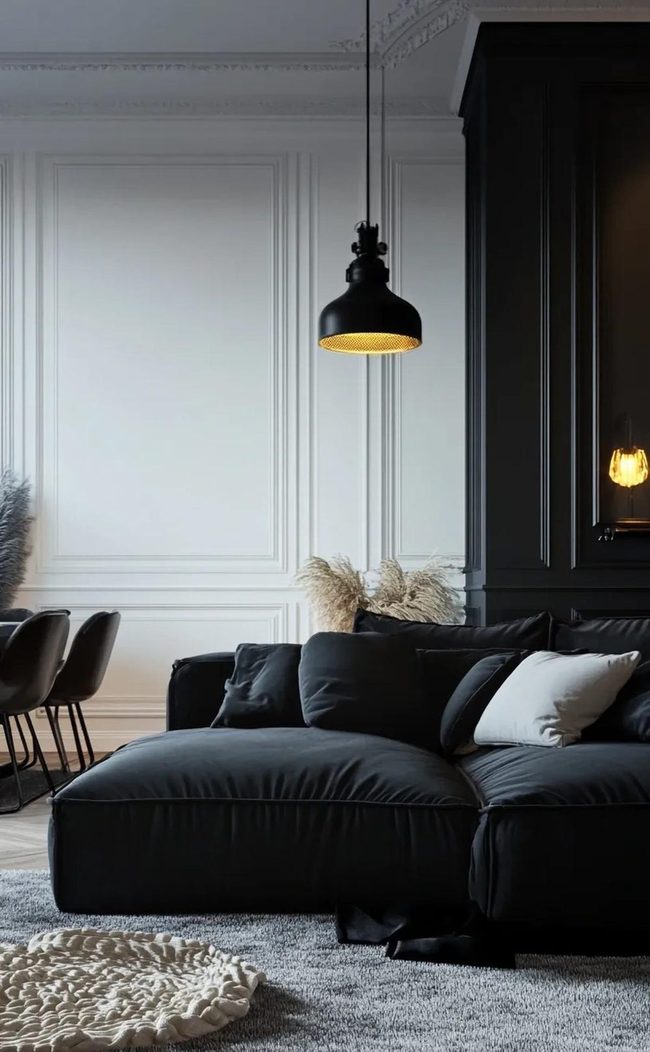 Black Sofa Canvas Focal Point