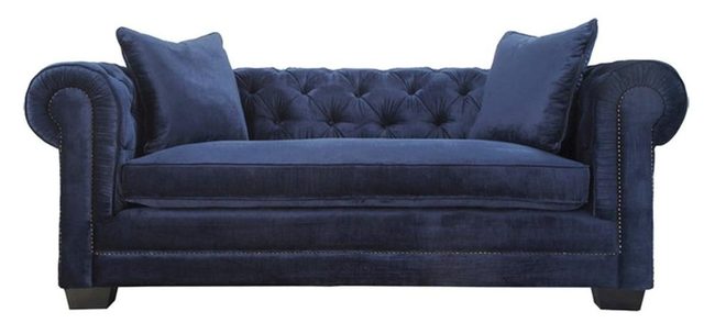 Velvet Sofa Dark Wood Elegance
