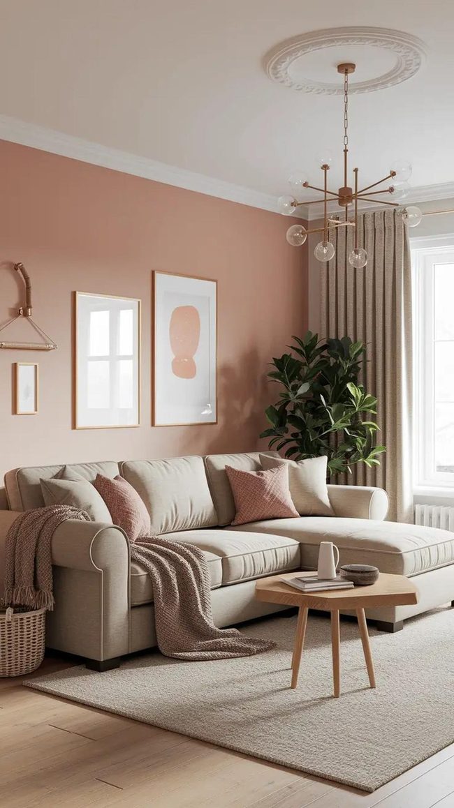 Cream Plush Sofas Soft Lighting
