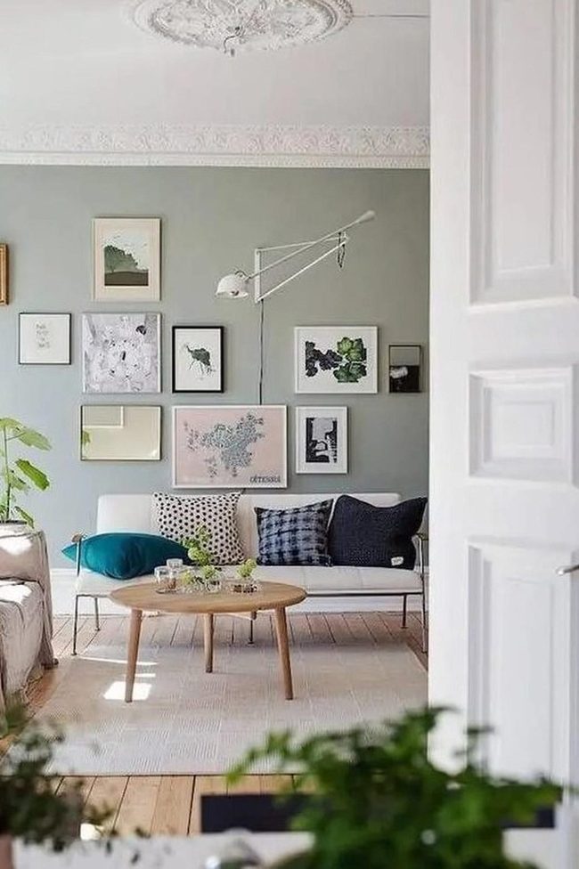 Framed Art Above Neutral Sofa