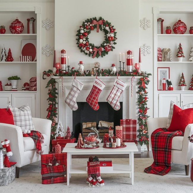 Red and White Festive Layering