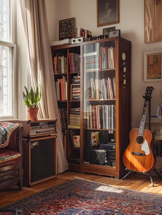 Gold Guitar Orange Amp Space