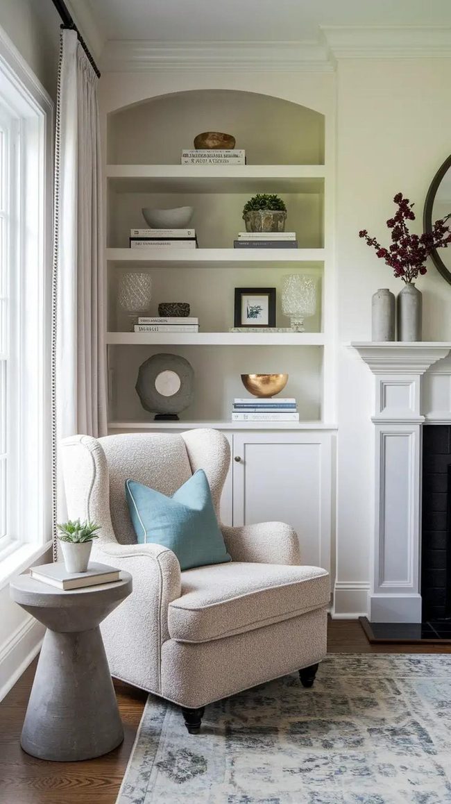 Rounded Boucle Chair Intimate Corner