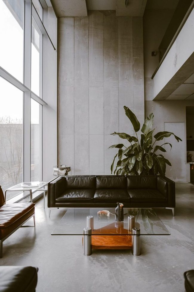 Black Leather Meets Concrete Raw