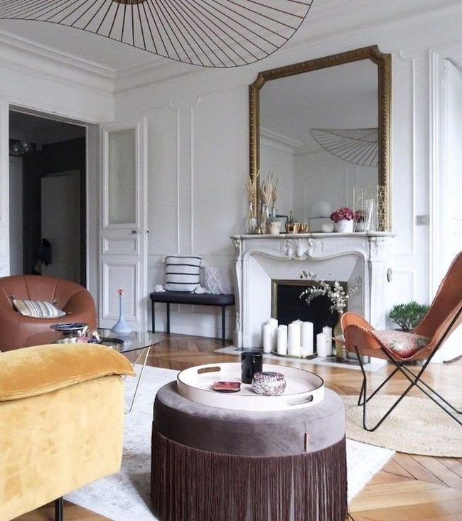 Mustard Yellow Chairs, Herringbone Warmth