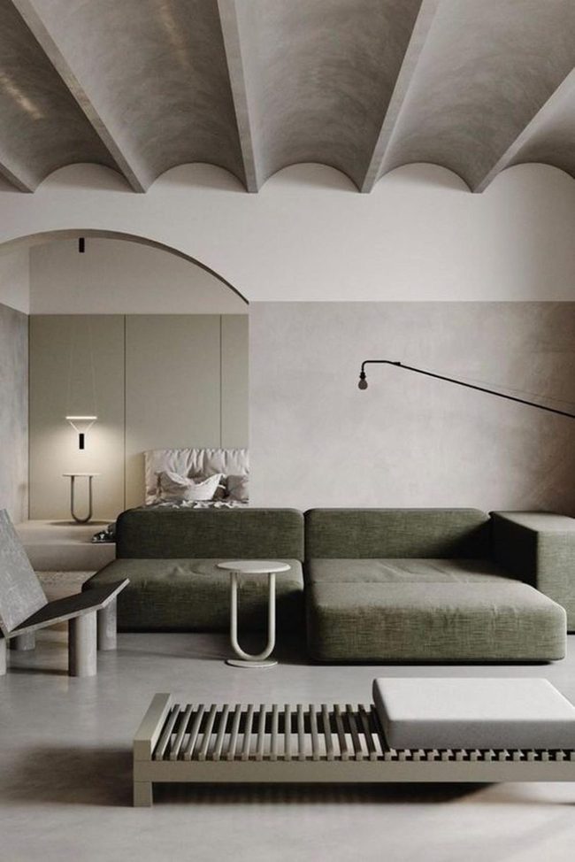 Arched Beams Gray Green Serenity