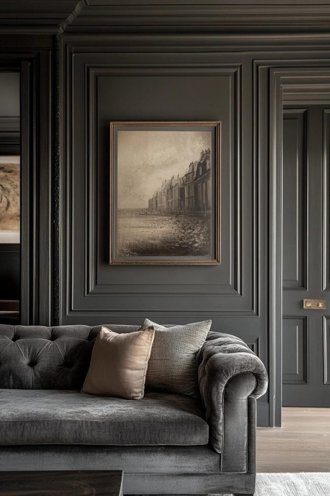 Dark Grey Sofa Contemporary Living