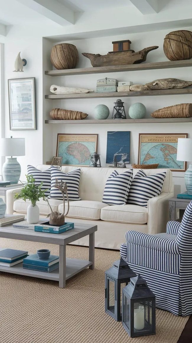 Blue And White Maritime Collection Display