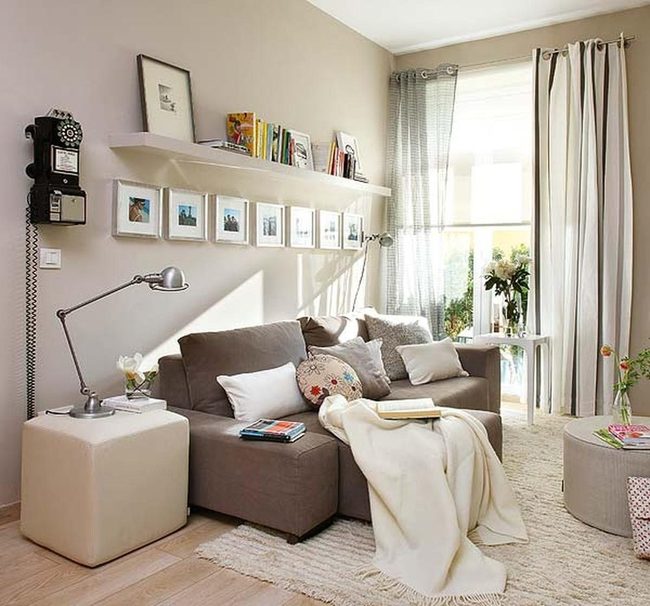 Light-Filled Living Room With Gray Sofa