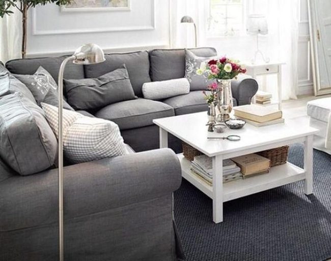 Soft Gray And White Living Room