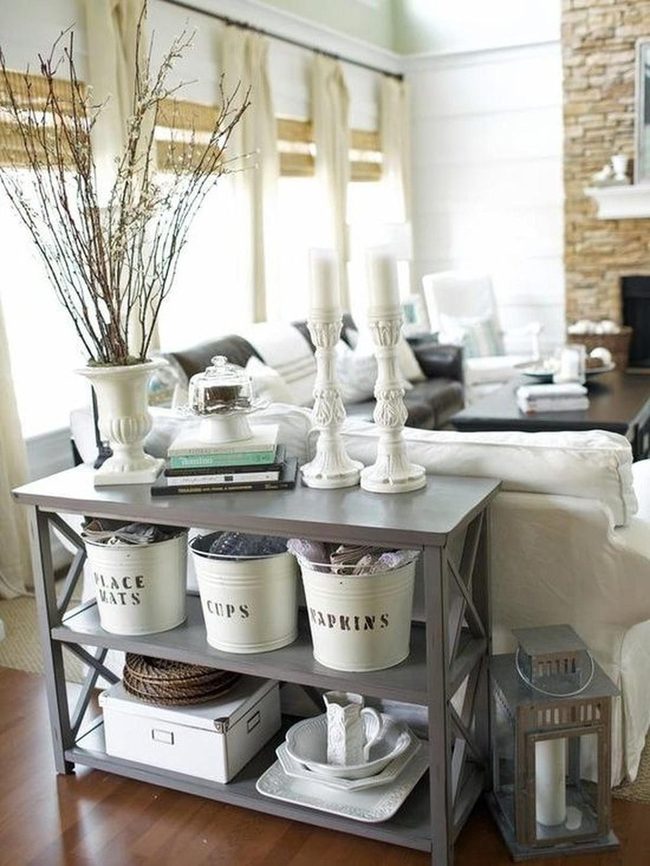 Stone Fireplace And Organized Comfort