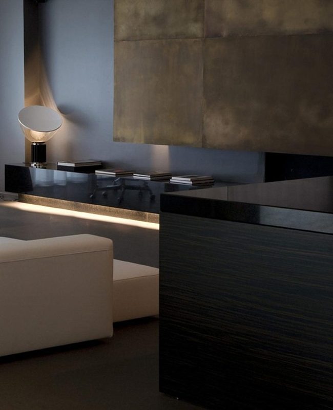 Charcoal Walls Amber Light Library