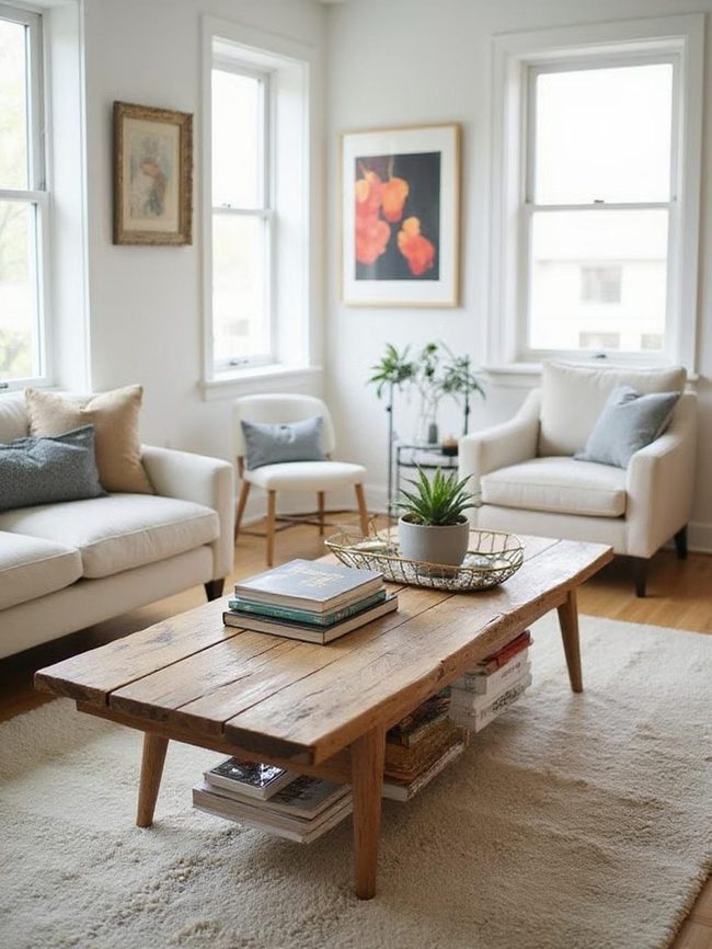 Natural Timber Coffee Table For Artist Workflows