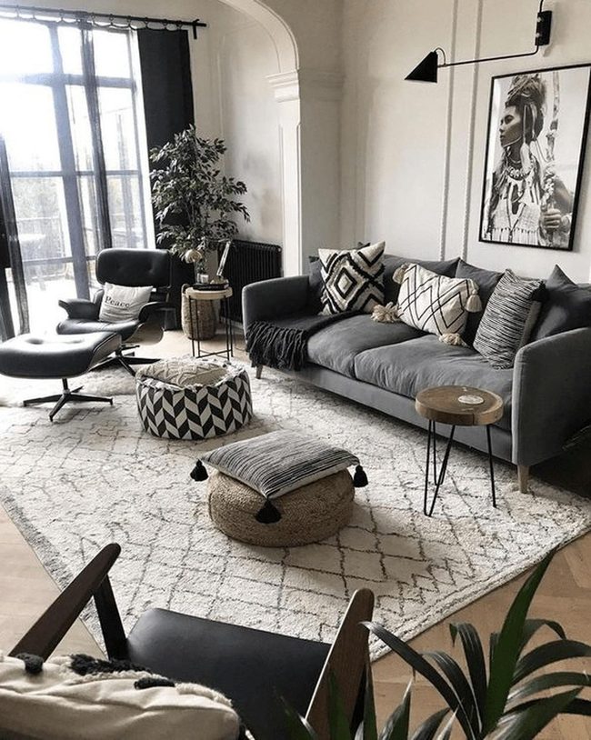Gray Tones With Black Art Statement