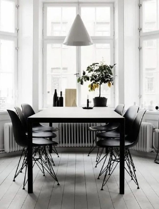 Sunlit White Dining Space