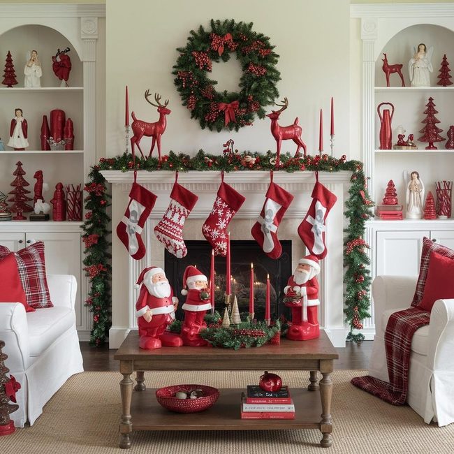 Red Holiday Figurines for Festive Displays