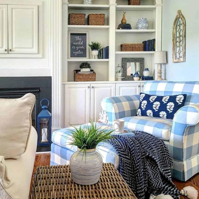 Blue Gingham Chairs Command The Space