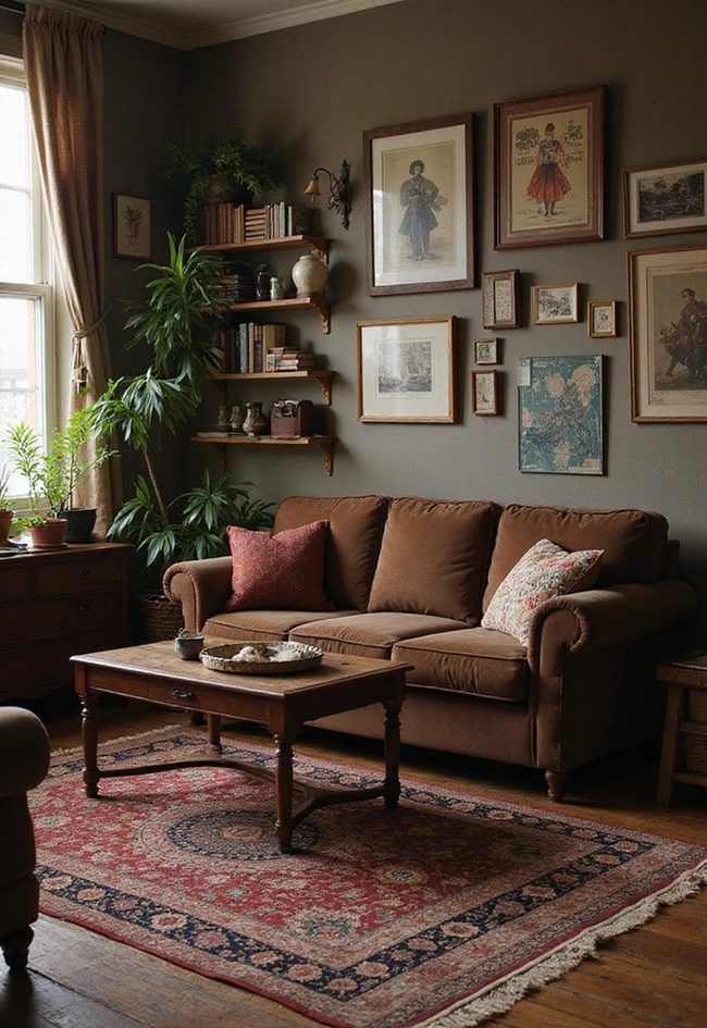 Dark Brown Couch Vintage Blend