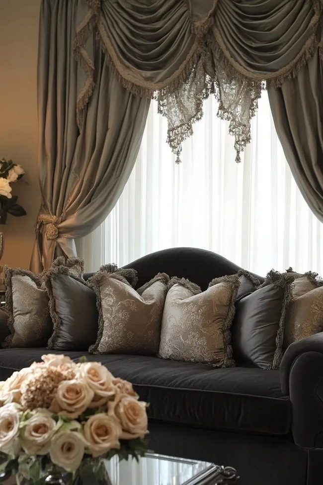 Dark Grey Sofa Minimal Luxury