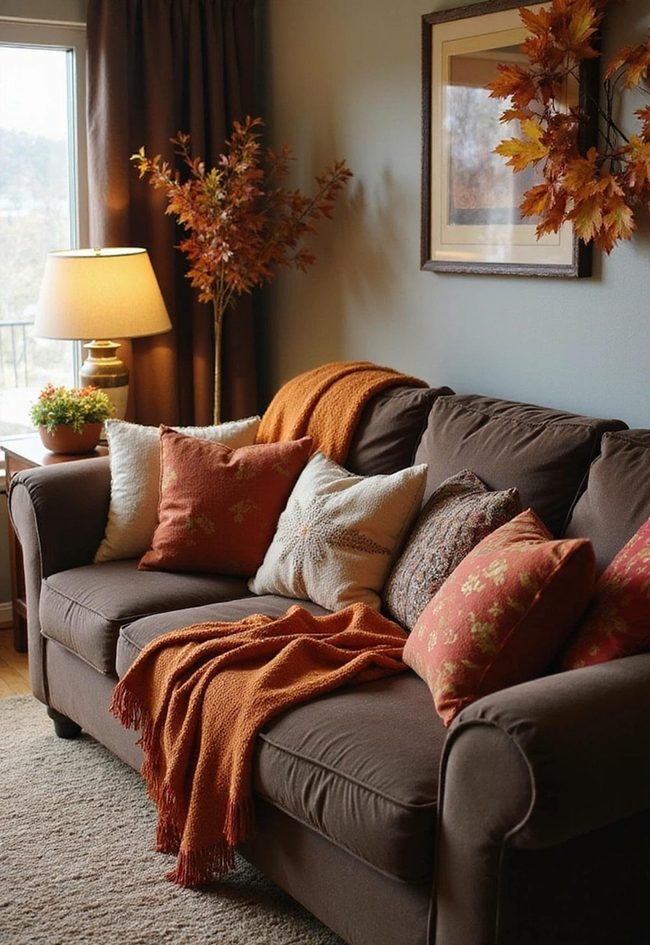 Dark Brown Couch Seasonal Transformations