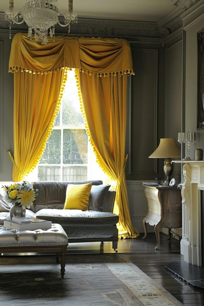 Yellow Panels Against Muted Gray
