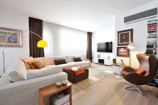 Brown Leather Mid-Century Moderne