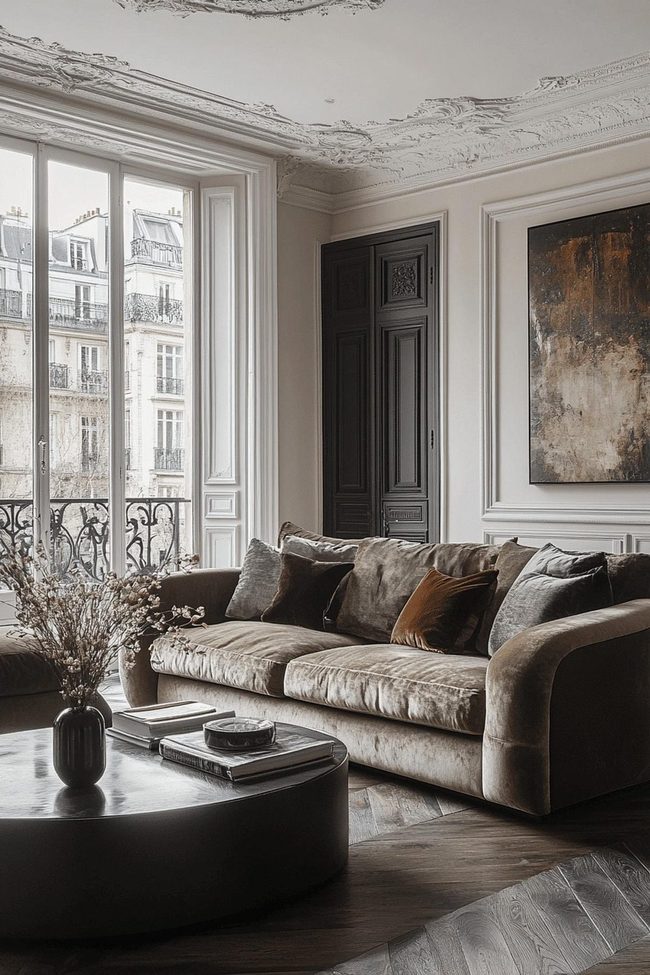 Golden Herringbone Parisian Apartment