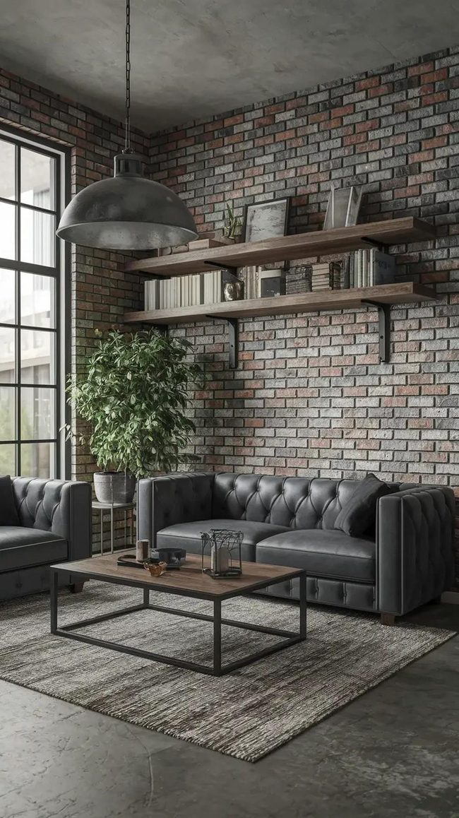 Grey Concrete Foundation With Rustic Warmth