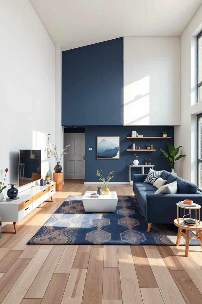 White Walls Navy Accents