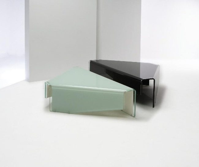 Black Glass Triangles, Pale Green Accents