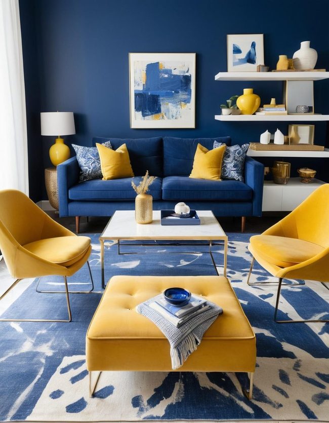 Blue Layered Sitting Room