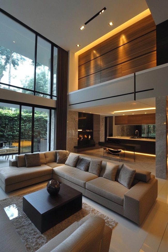 Angled Sofa Floats Center Stage