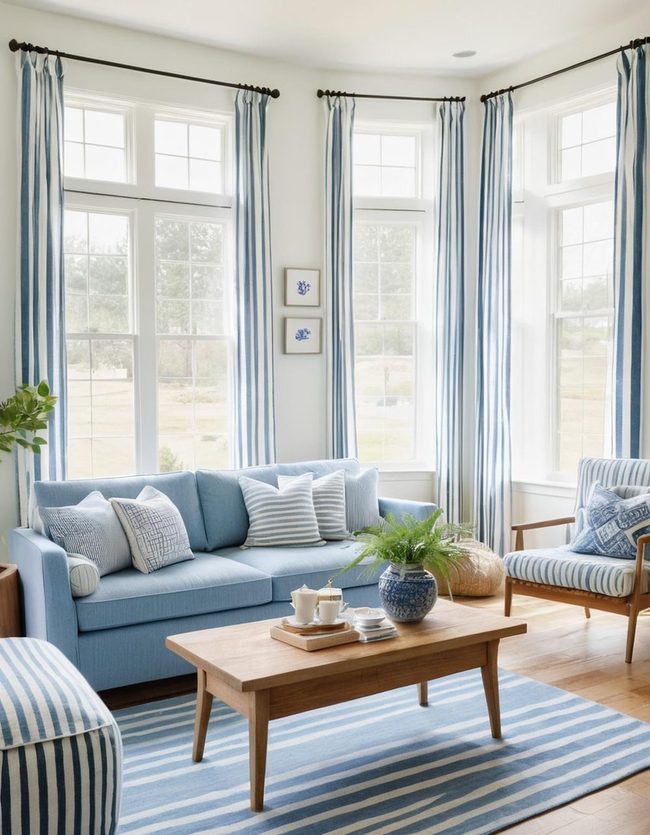 Blue and White Layered Freshness