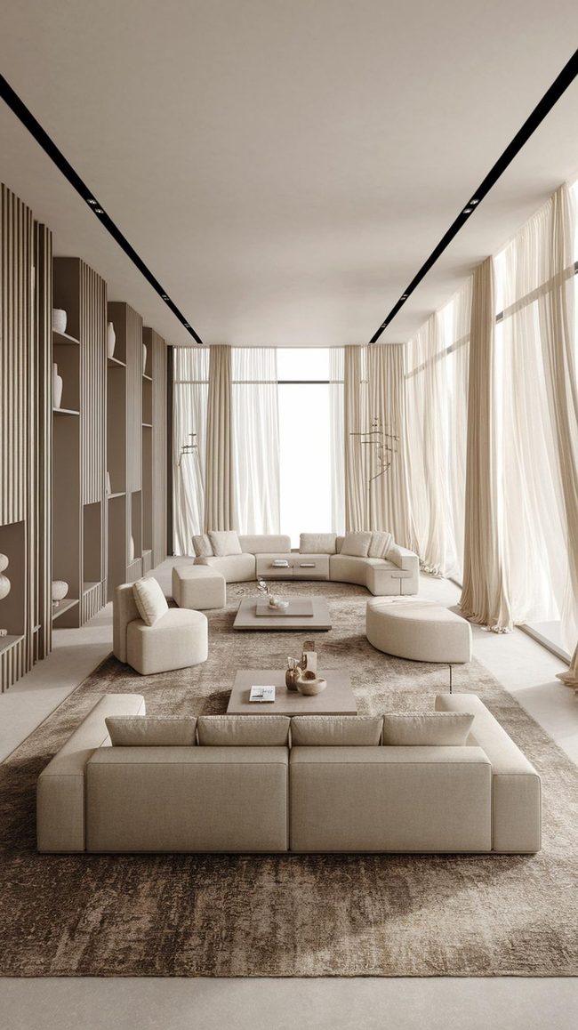 Pale Walls Open Narrow Rooms