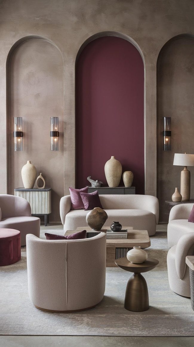 Deep Jewel Tones Meet Earthy Walls