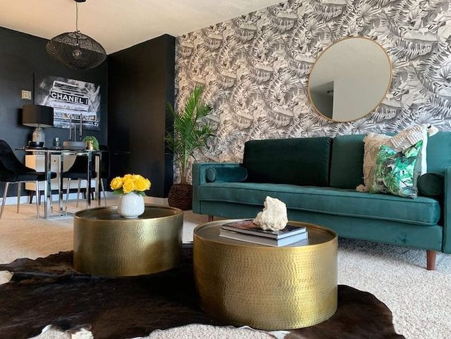Teal Sofa Statement Living Room