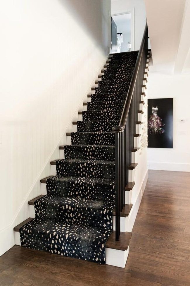 Black Dotted Staircase In Neutral Tones