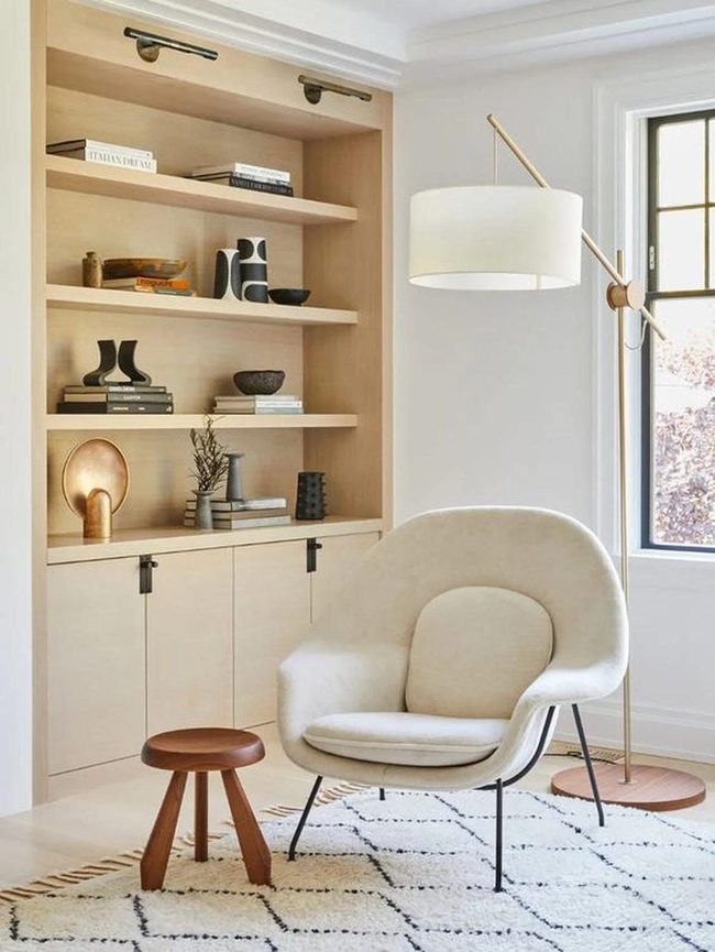Warm Wood And Black Line Geometry