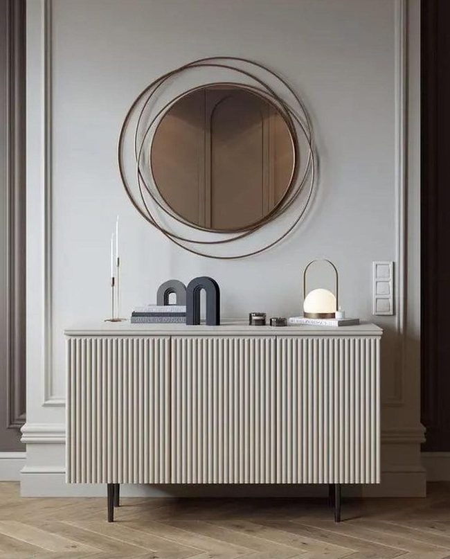 Vertical Grooved Cabinets With Metal Rings