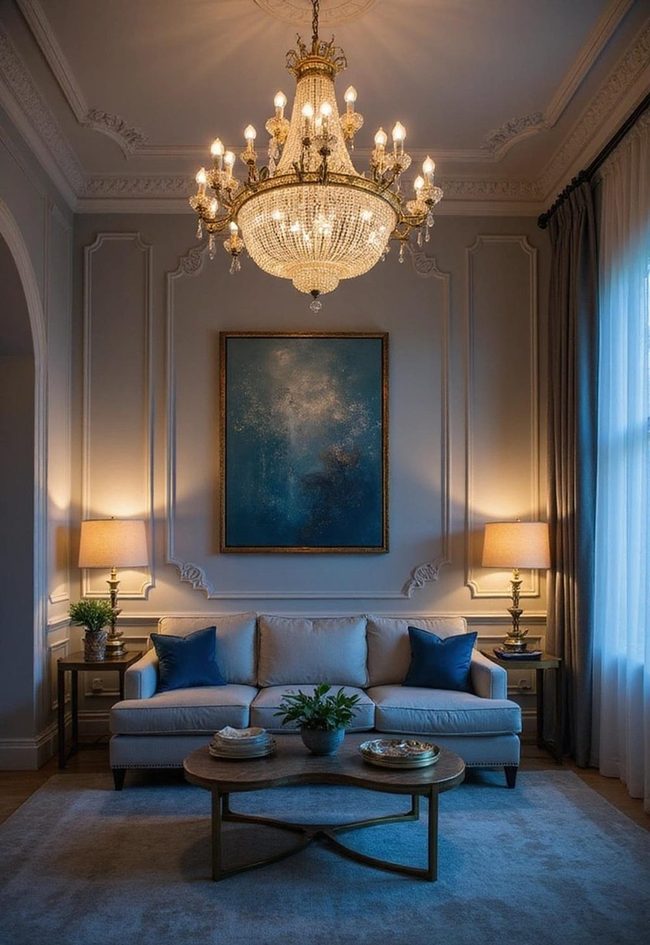 Blue Grey Layered Lighting System