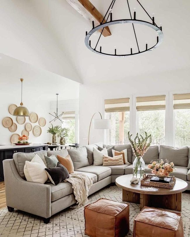Wagon Wheel Chandelier Over Wood