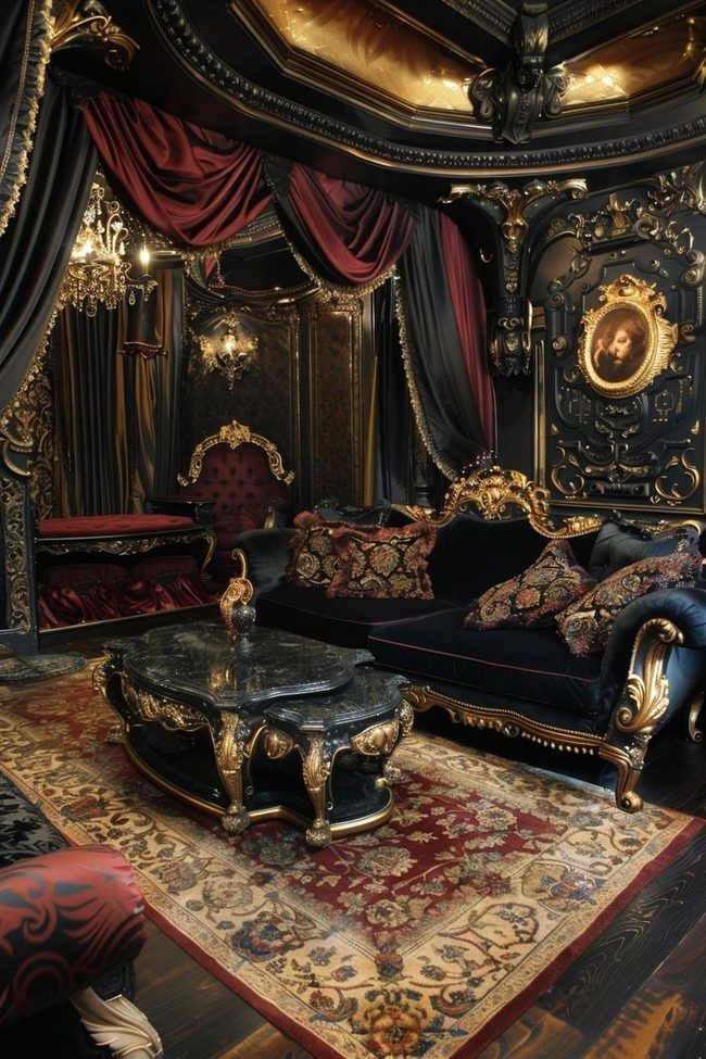 Black Gold Ornate Baroque
