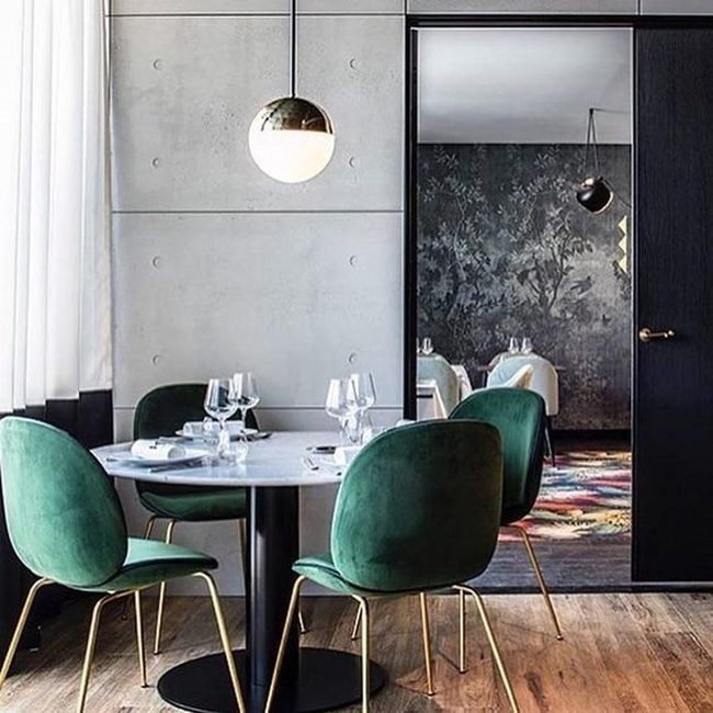 Green Velvet Chairs With Gold Accents