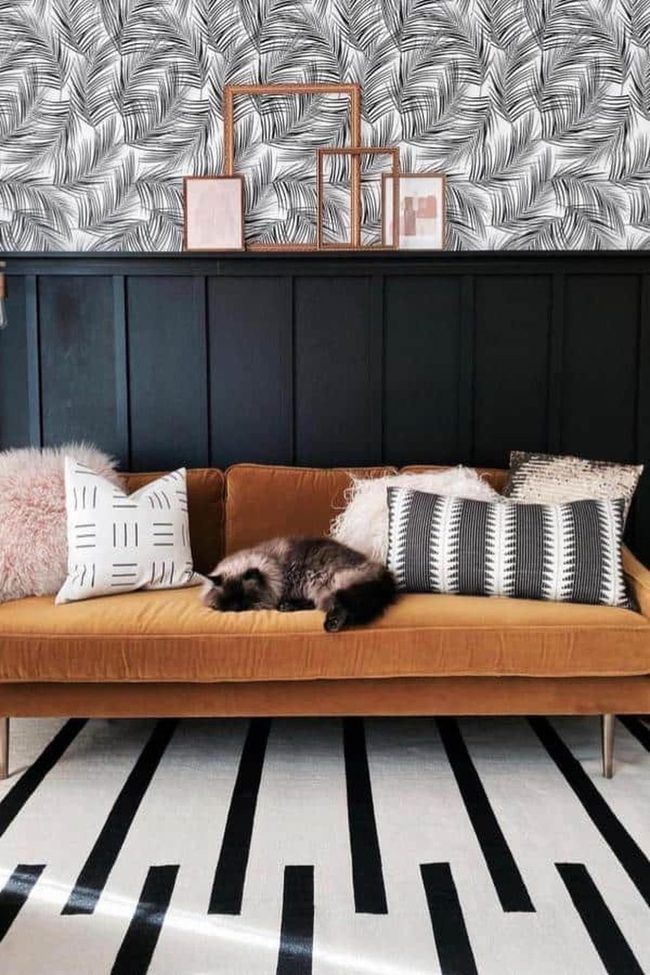 Gold Velvet Sofa With Geometric Patterns