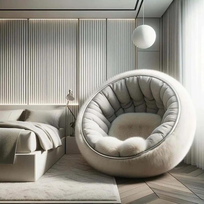 Fluffy Faux Fur Saucer Chair