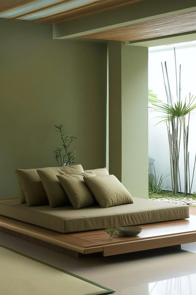 Olive Green Meditation Space