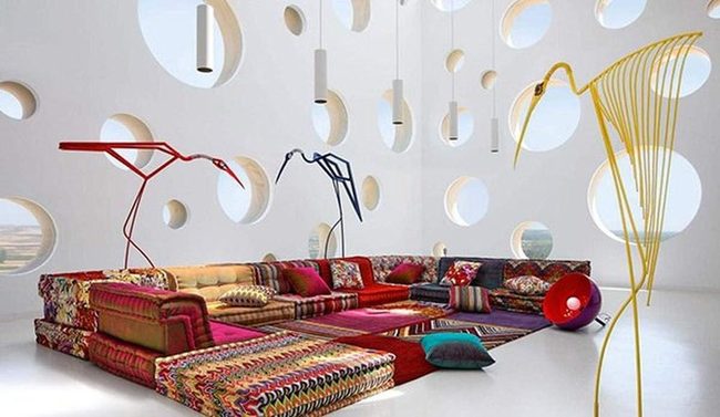 Mismatched Modular Sofa Pieces