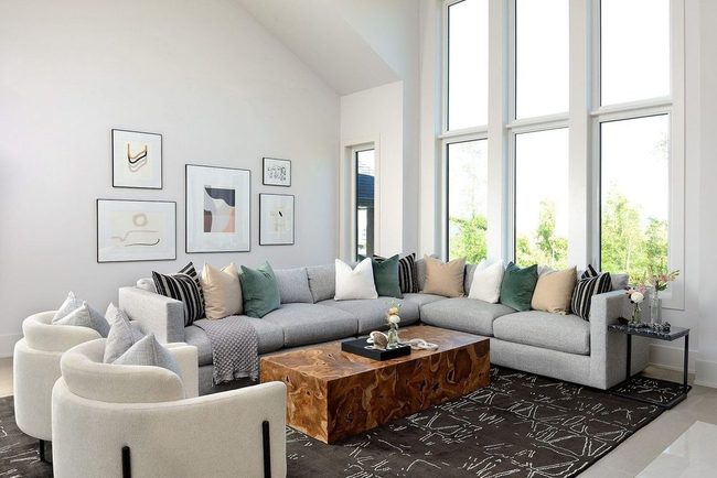 Black Accents Ground Light Gray Space